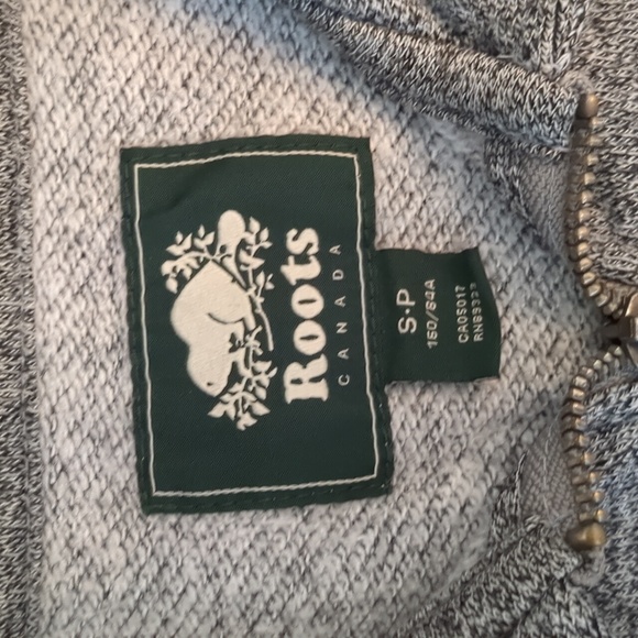 Classic Roots heathered grey 3/4 Zip sweater / sweatshirt / polo - Picture 4 of 5